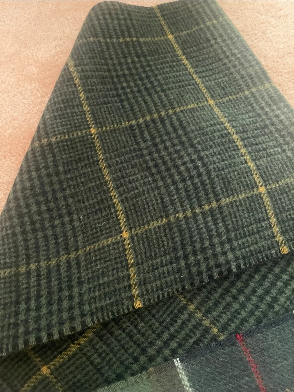 Barbour unisex Plaid Wool Scarf reversible new 100% Lamb wool